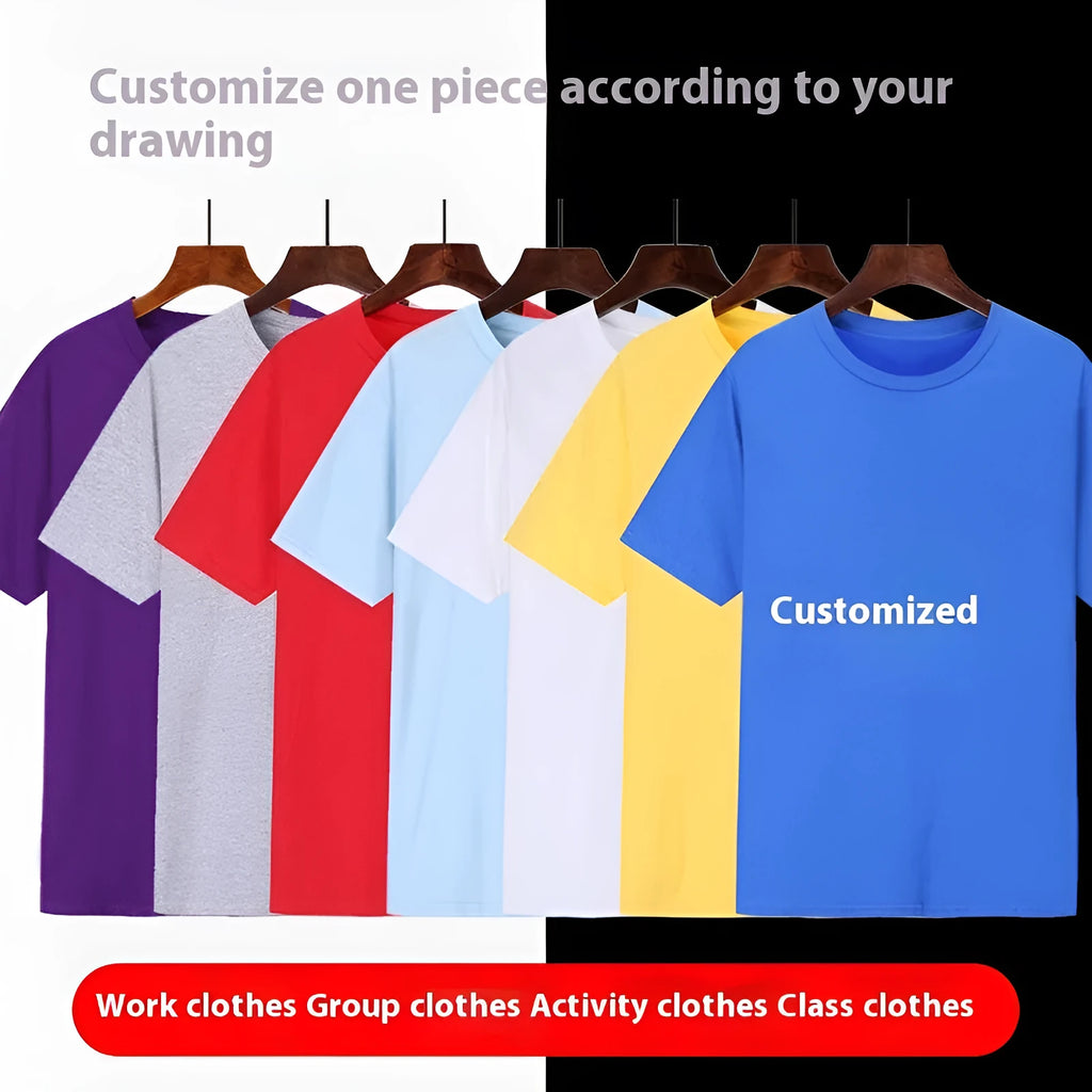 Men's loose fit cotton short sleeve T-shirt on a hanger, available in multiple colours.