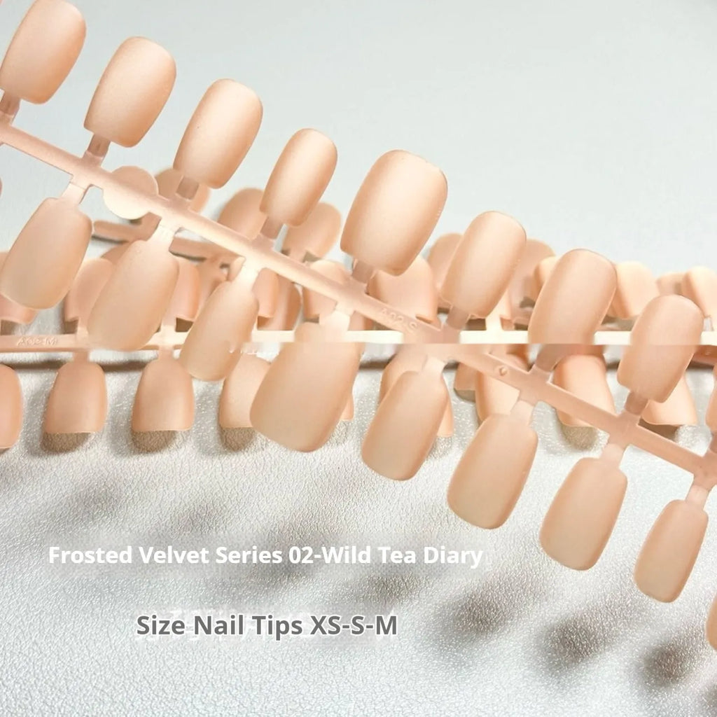 Velvet frosted Cat's Eye 01 Island Diary Aurora nail art set in PVC resin with short ladder XS S M shapes