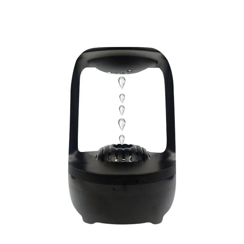 Black or white anti-gravity humidifier showing water droplet effect, with USB cable and 500ml water tank.