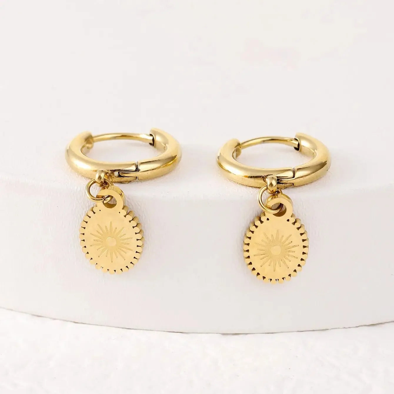 Stainless steel geometric earrings with ellipse design in XY-EH005 colour for women's fashion