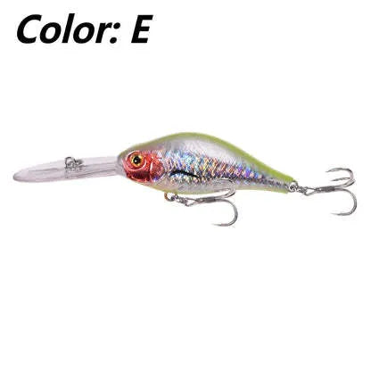10.5cm floating rock mino fishing lure with long tongue board in multiple colour options