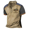 Men's loose-fit 3D printed golf polo shirt in solid colour Bird Eye cloth polyester.