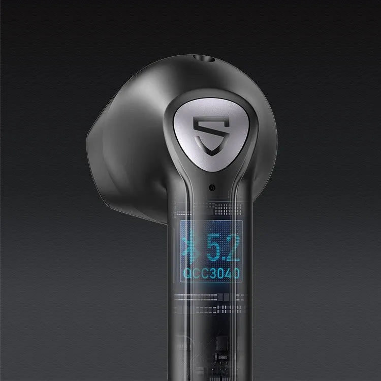 True wireless Bluetooth earphones Legend Black with charging box and in-ear detection