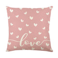 Valentine's Day decorative pillow cover with plaid and heart printing, 45cm square.