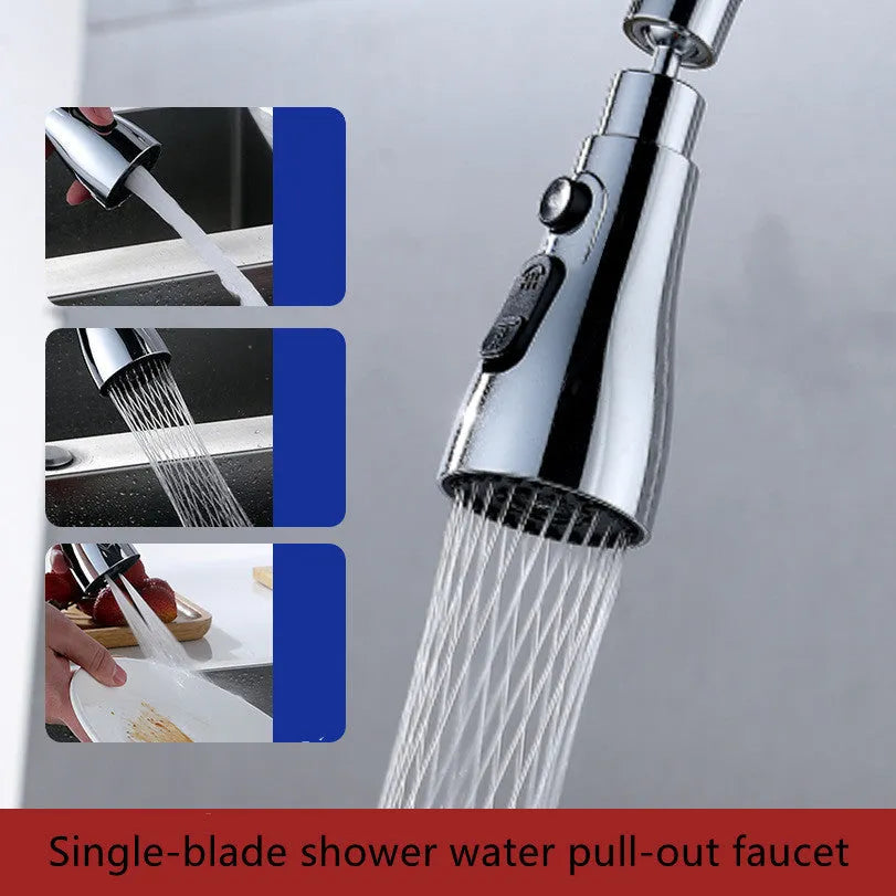 Universal Pressurized Faucet Sprayer in matte black with 360 degree rotating head and three spray modes