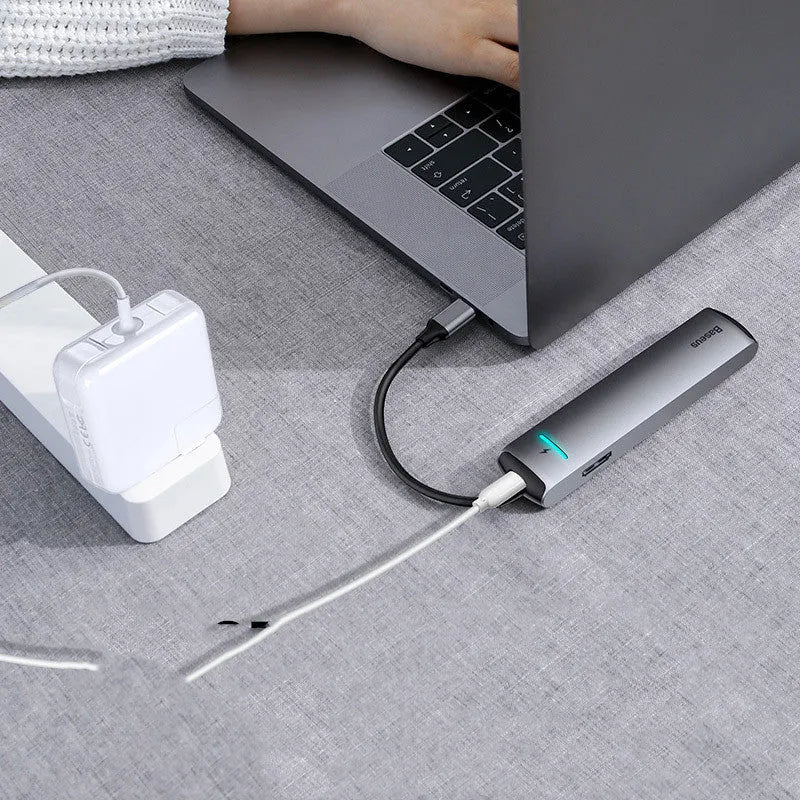 Type-C docking station dark grey mechanical eye design compatible with Apple iPhone models