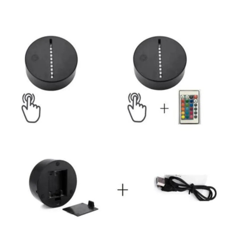 Panda 3 remote control night light with seven colour options and touch controls