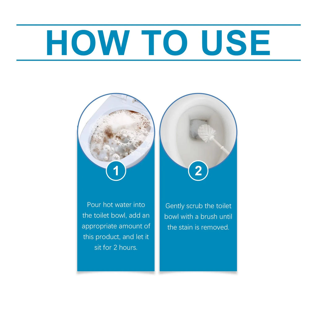 Pack of toilet cleaning powder showing four individual 30g sachets, total 120g.