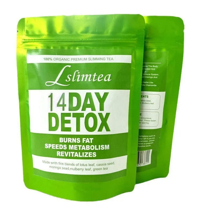 14 individually wrapped herbal detox tea sachets in a box, 3g each, total 42g weight management support