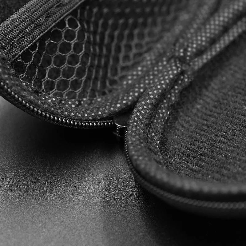 Black oval leather earphone storage case for EDX PRO and ZEX PRO compatible models