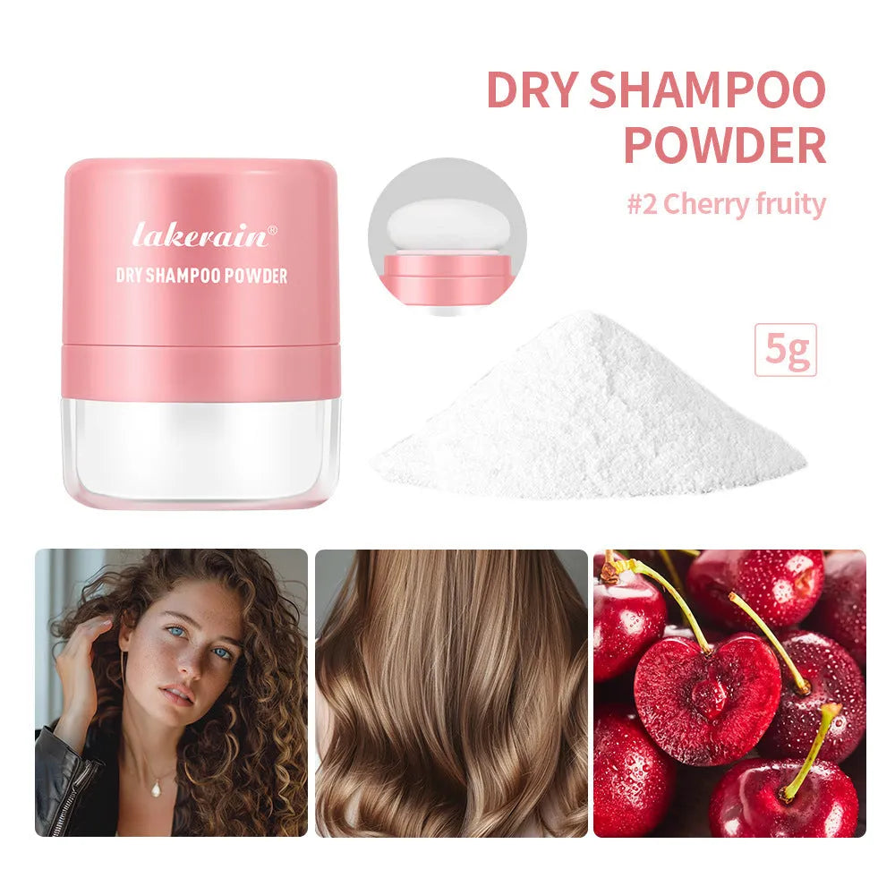 No-rinse hair dry cleaning booster powder in 5g sachet with applicator sponge and headband mirror
