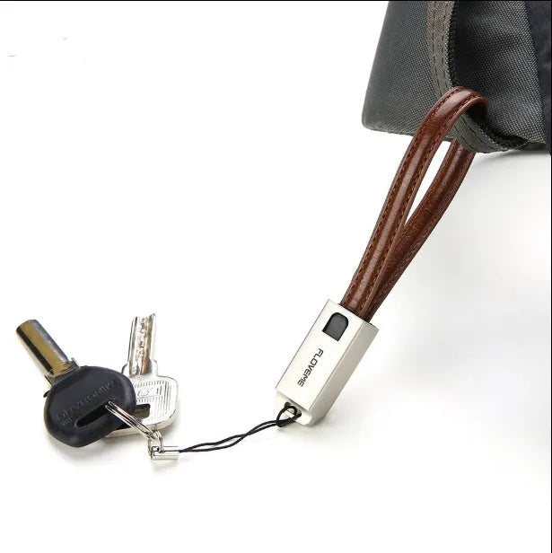 20cm Leather USB to Lightning charging cable with Zinc Alloy connector in three colour options