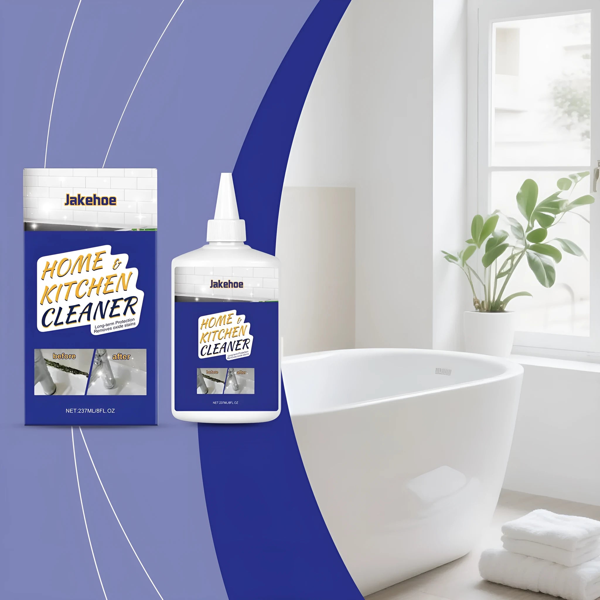 237ml household decontamination gel in cylindrical bottle for kitchen and bathroom cleaning