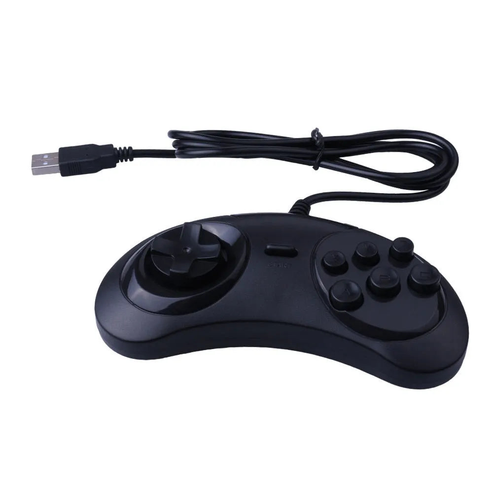 Black Sega USB PC game controller with a 1.8-metre cable on a desk.