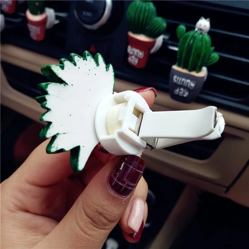 Car air freshener clip vent plant ornament cactus style on AC louver