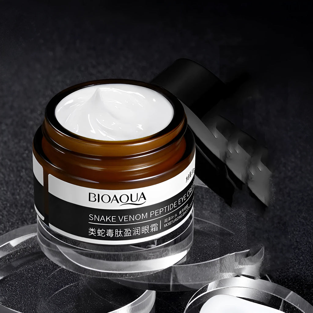 30g jar of peptide firming eye cream for women, targeting dark circles and fine lines.