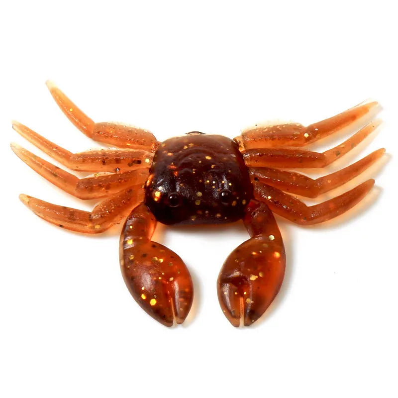 8CM PVC crab fishing lure in red or brown crab design for saltwater fishing