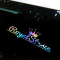 30cm long crown design car sticker on vehicle window in reflective PET vinyl material