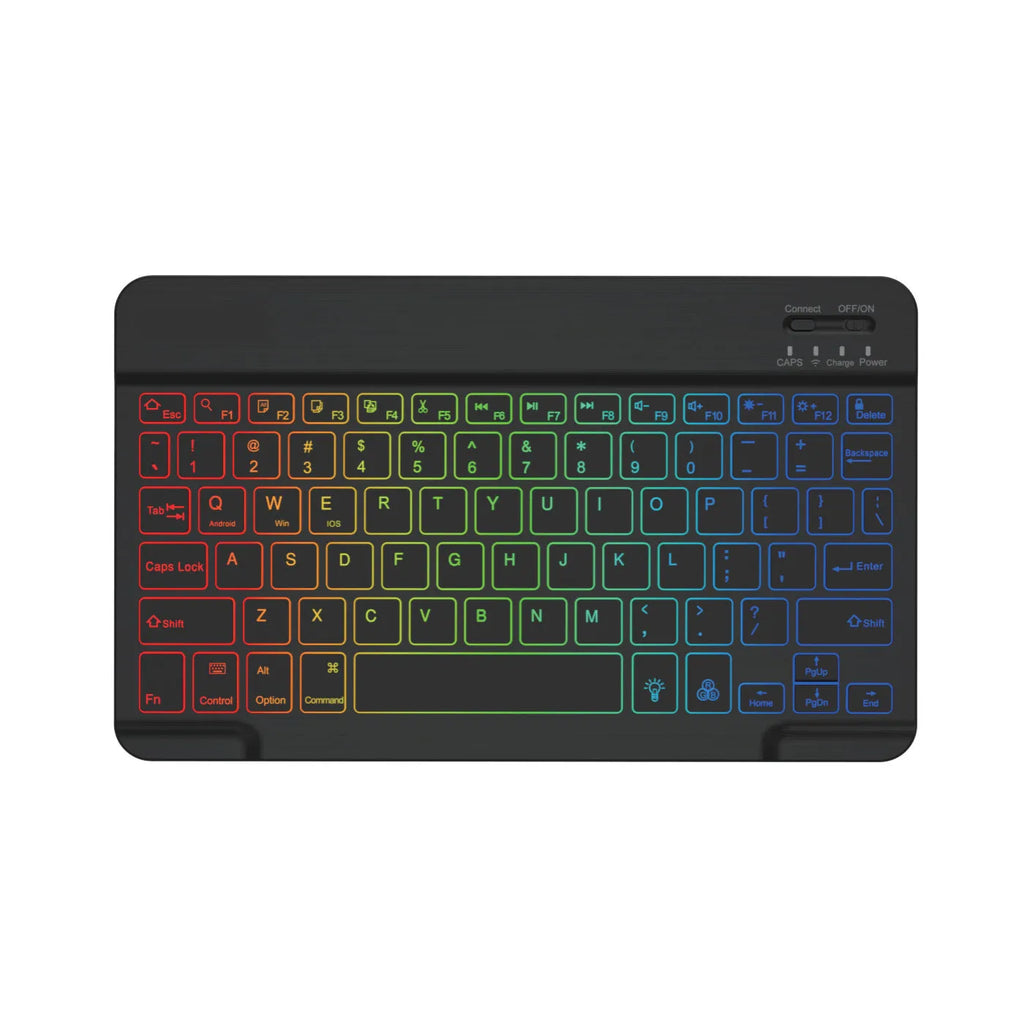 10-inch Bluetooth wireless keyboard with colourful backlight for tablet and mobile phone
