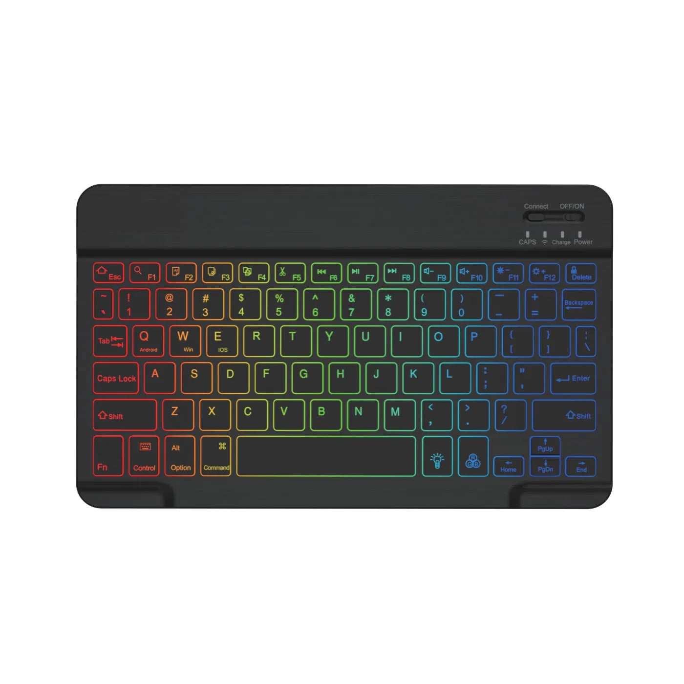 10-inch Bluetooth wireless keyboard with colourful backlight for tablet and mobile phone