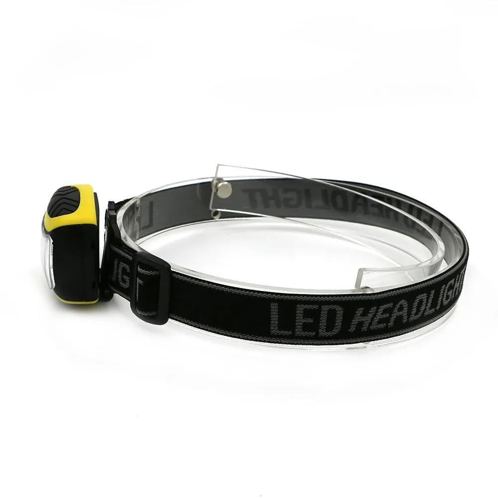 Yellow plastic three-speed adjustable COB LED headlamp or head torch