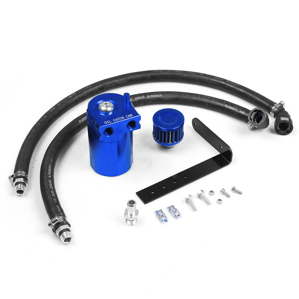 Aluminium alloy oil separator catch can for Ford Expedition in black, red, blue, silver options