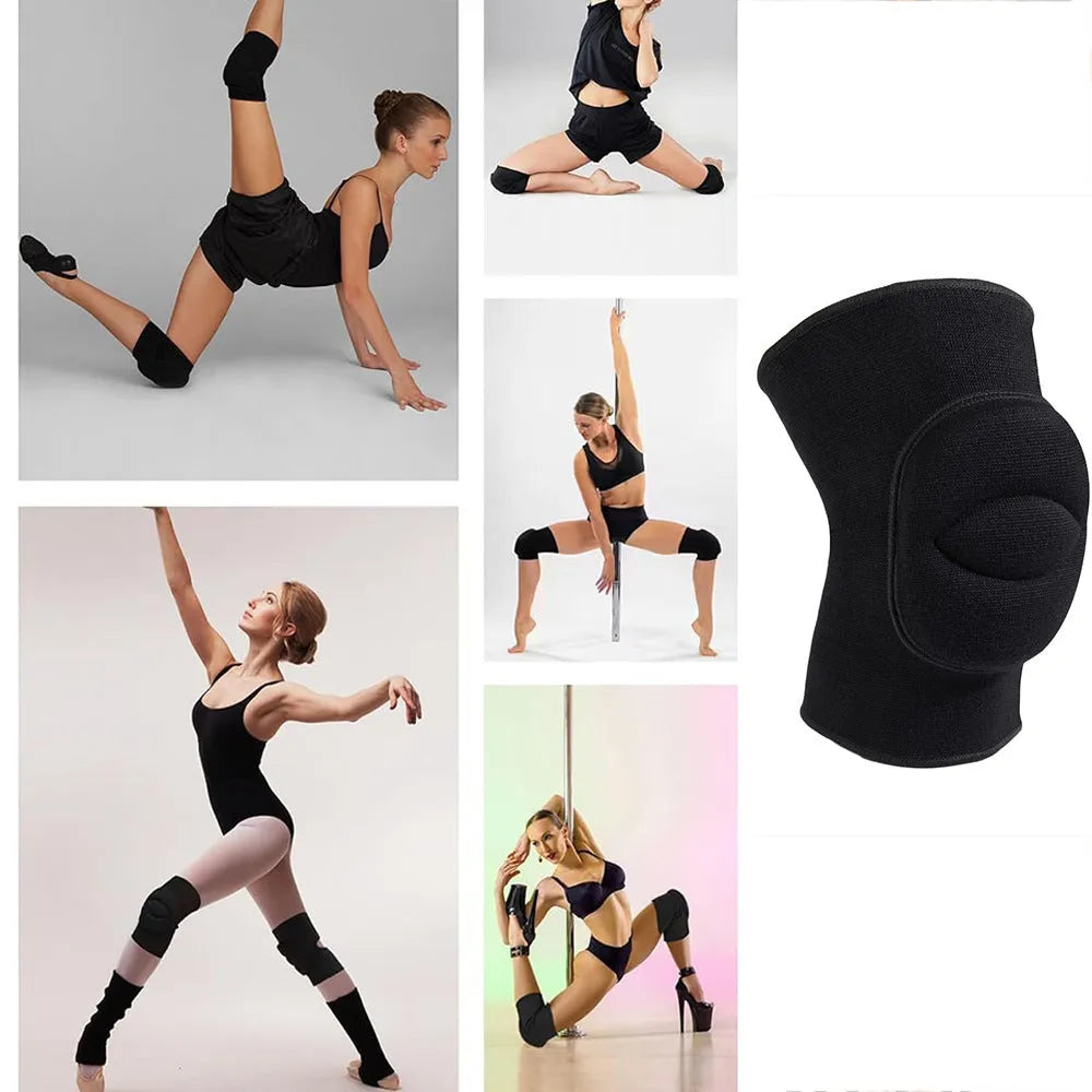 Black thickened nylon knee pad for yoga sports running and ball playing joint support