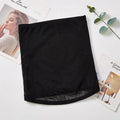 Black mesh postpartum waist shaping belt showing cross-waistband design for tummy slimming