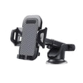 Black car phone holder with suction cup base and adjustable EVA foam cradle for 4.0-7.0 inch mobile phones