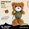 Plush cat toy with mint-scented ball and jingle bell in animal character design