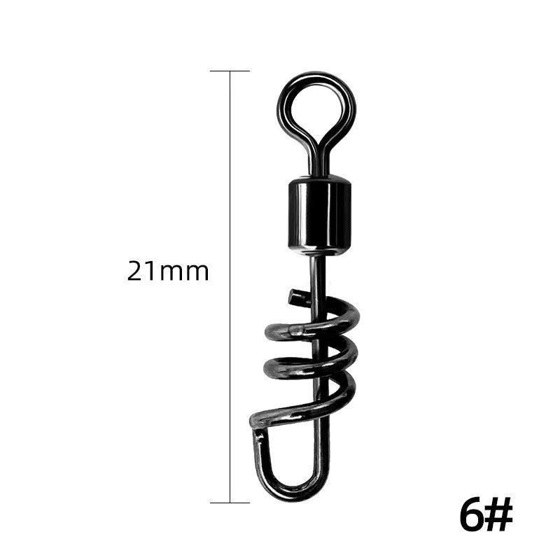 Stainless steel fishing swivel connector with 8-shaped ring and brass split ring