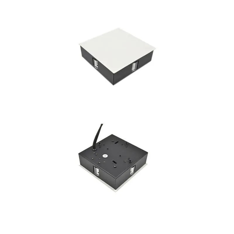 Modern square and round aluminium LED wall lights with iron lampshades in warm white or white light