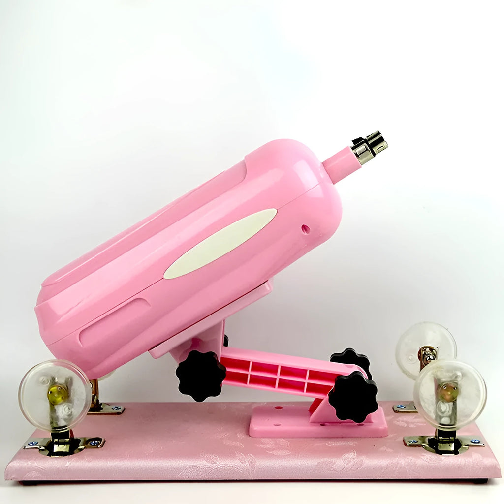 Purple automatic telescopic thrusting sex tool showing 37cm length with PVC construction