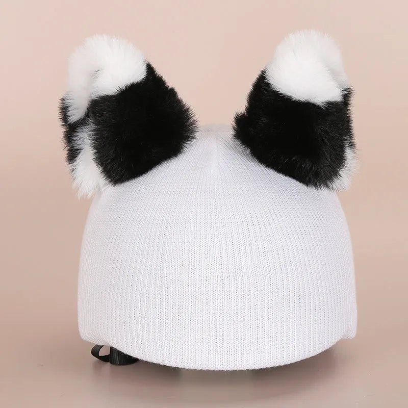 Plush fabric ski helmet decoration with colourful cartoon helmet design