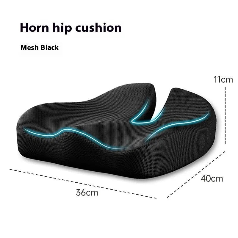 Memory foam office chair cushion with waist support in grey colour