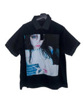 Men's short-sleeved polyester polo shirt with printed pattern in straight cut fit