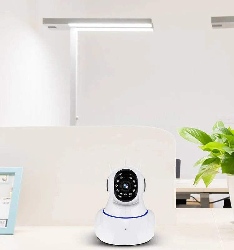 White dome security camera with 2MP resolution for wireless indoor outdoor surveillance