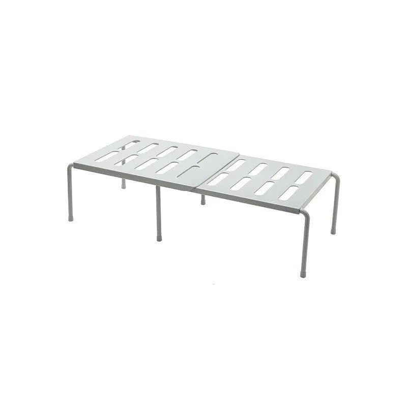 Telescopic plastic kitchen rack in white, adjustable height 36-69cm, floor-standing with Japanese style