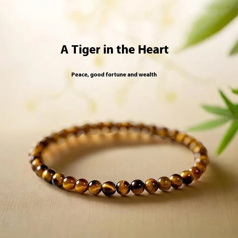 New Chinese Style geometric bracelet with tigereye stone beads in round design