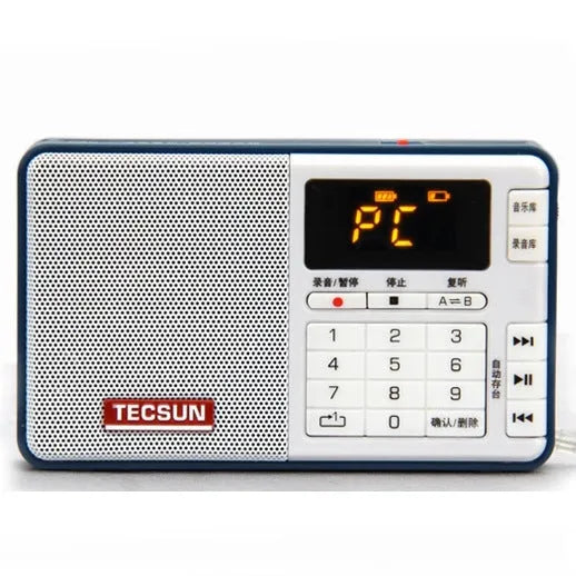 Tecsun Q3 portable digital audio player with MP3 and radio functions in six colour options