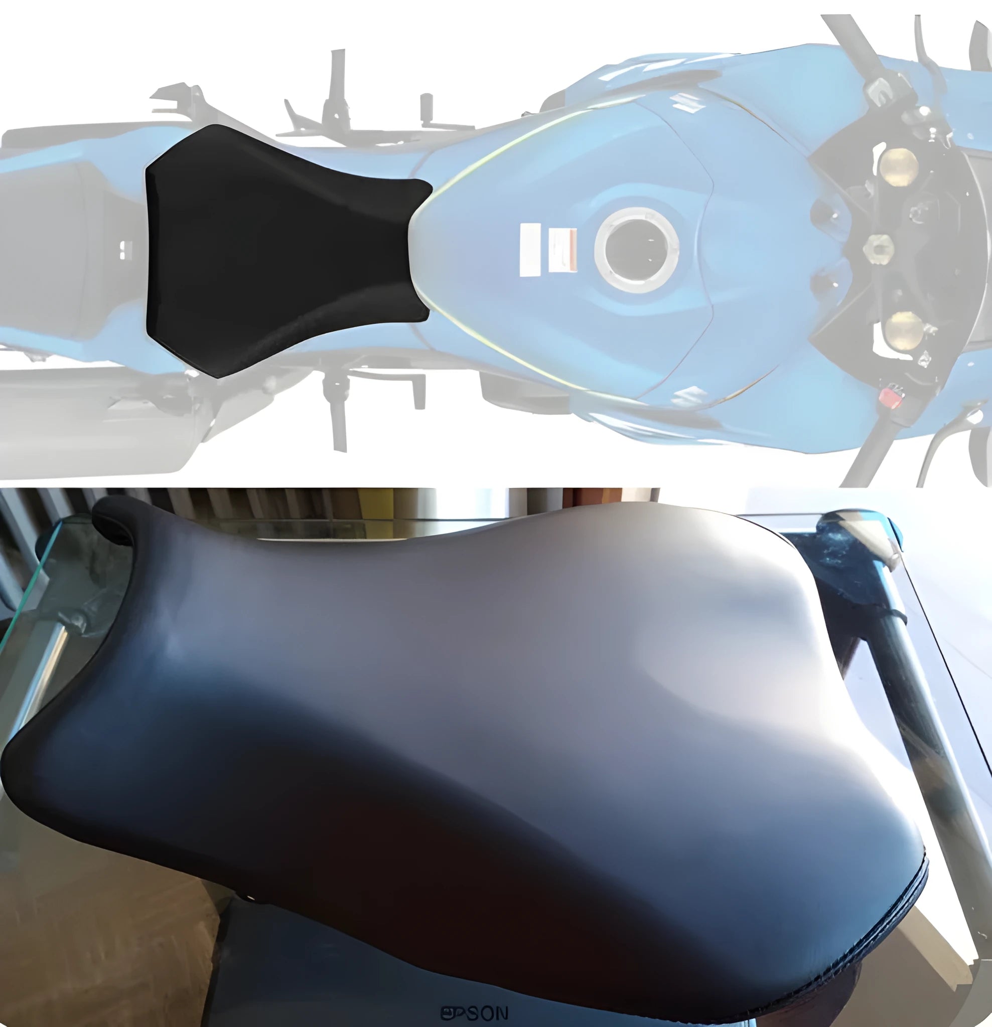 PU leather protective seat cover set for Suzuki GSXR1000 motorcycle in L size.
