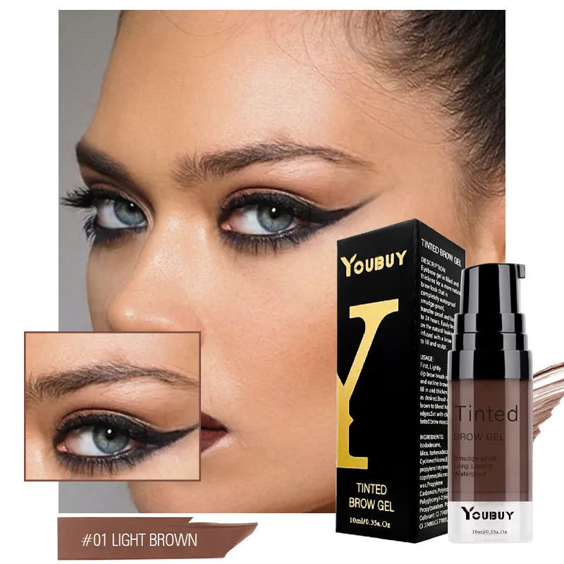 Waterproof brow cream eyebrow makeup in dark grey and golden yellow shades