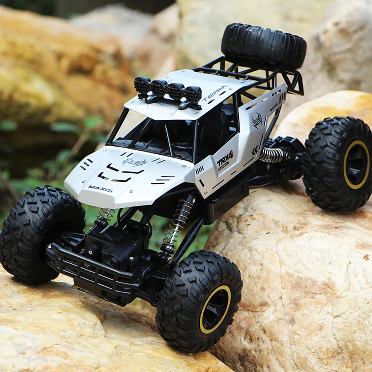 Large black 4WD off-road remote control climbing car with 2.4G wireless remote