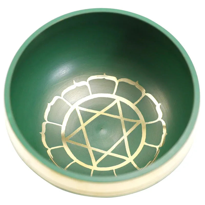 Handmade 7.8cm Himalayan singing bowl in seven colours for yoga meditation percussion