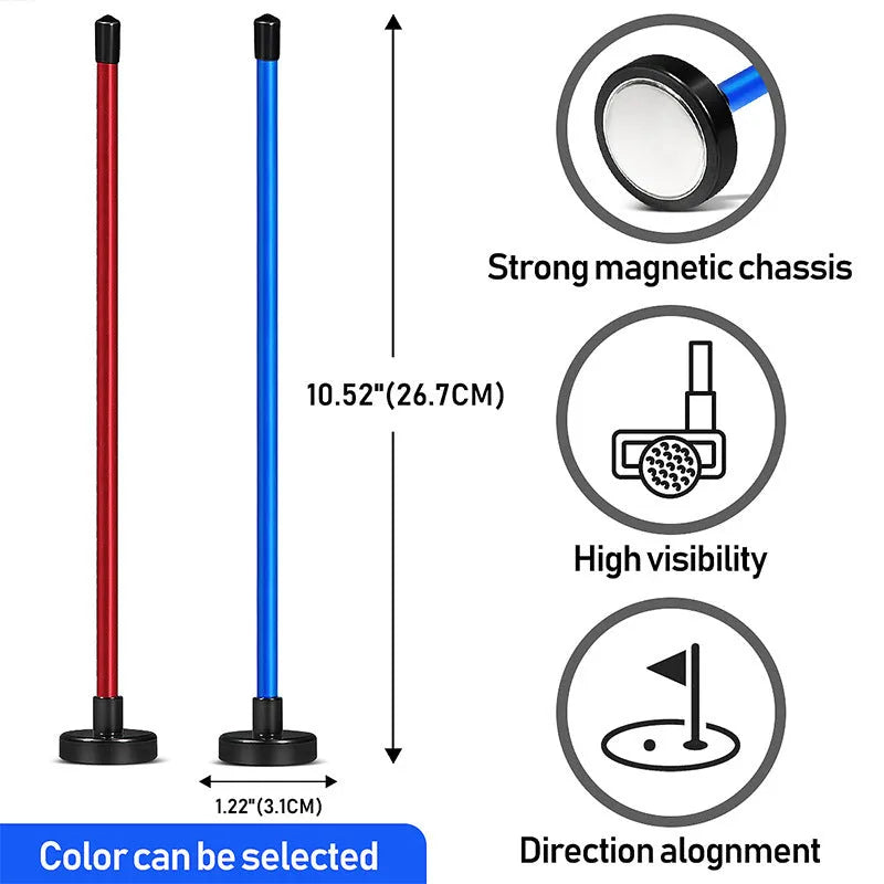 Red aluminium alloy golf swing trainer with magnetic direction alignment system