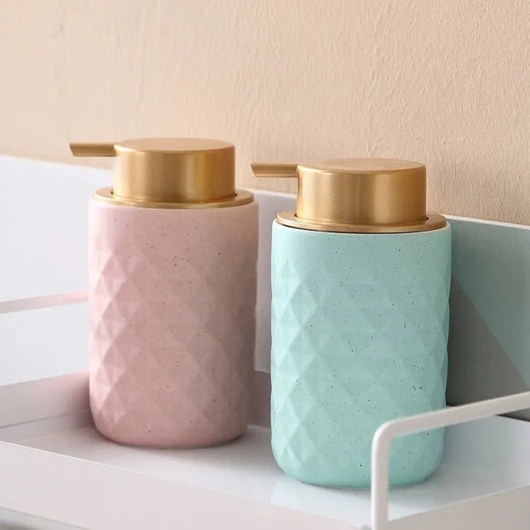 ABS plastic foam pump for facial cleanser in various metallic and matte colours.