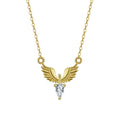 Women's eagle pendant necklace in 925 silver with adjustable 41-50cm chain in white gold or yellow gold finish