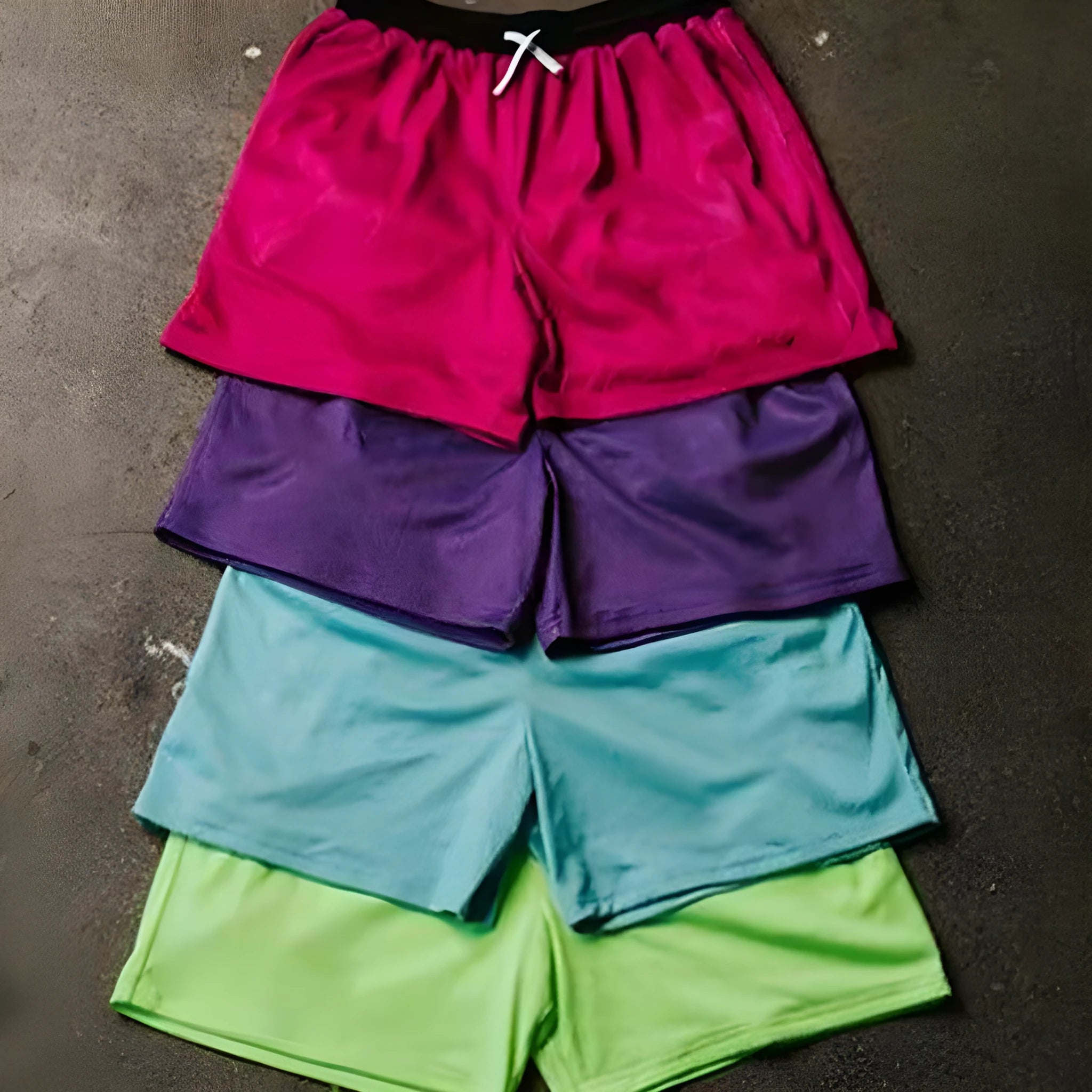 Men's solid colour mesh shorts for running and fitness training in quick-dry chemical fibre fabric