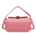 Women's casual shoulder messenger bag in PU leather, shown in black, beige, pink, and khaki colour options.
