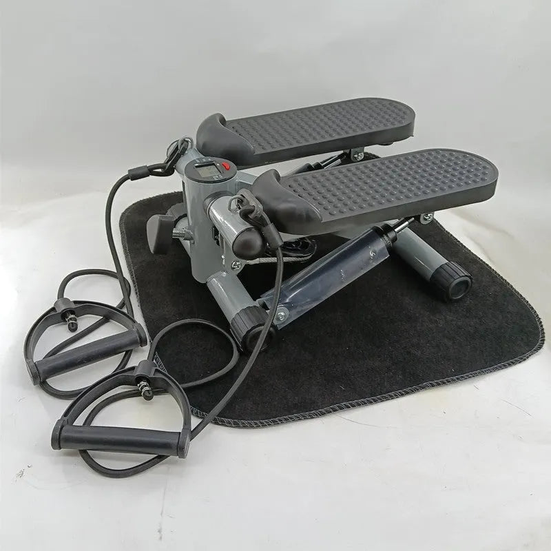 Silver grey hydraulic pedal fitness machine for home waist slimming exercises